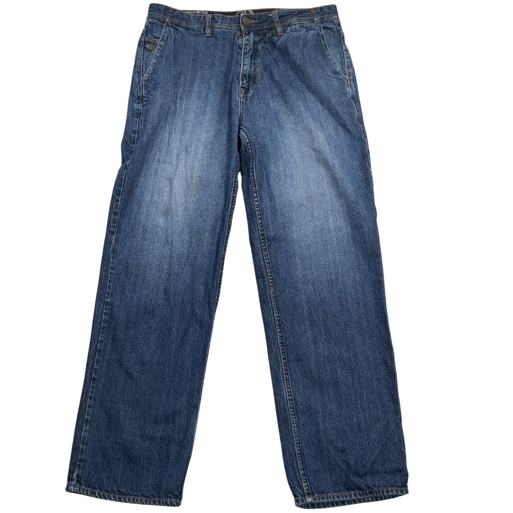G Unit Jeans Men 36W 33L Blue Heavyweight Raw Denim Pants Relaxed Hong Kong VTG